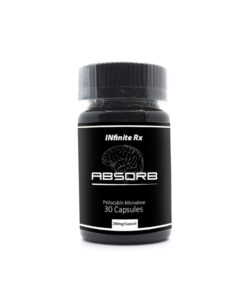 INfinite Rx Absorb Microdosing Psilocybin Capsules in black bottle