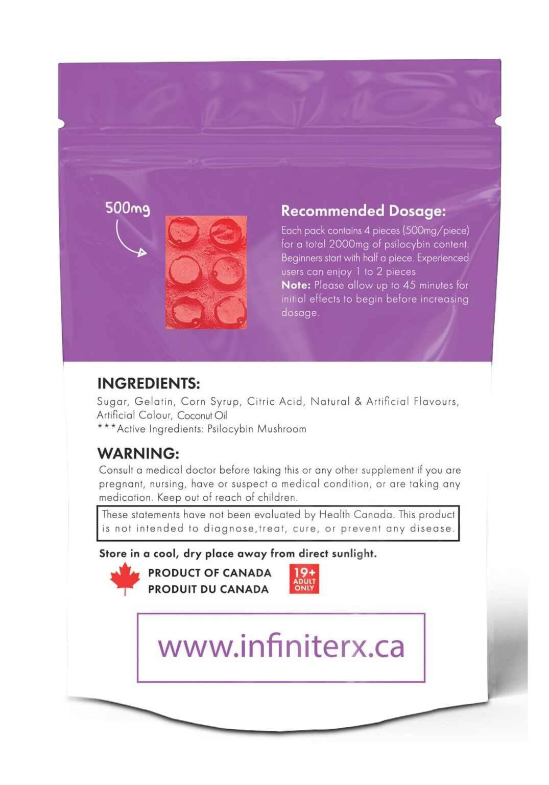 INfinite Rx brand Block Edition two thousand milligram specialty fruit chew packaging